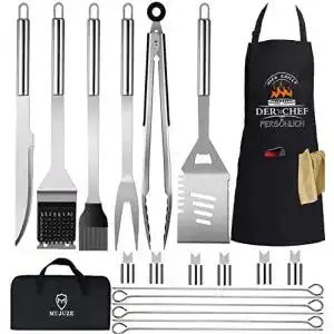 Grillkoffer mujuze grillbesteck set grillzubehoer maenner