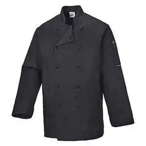Kochjacke portwest c834 somerset 1 stueck l schwarz c834bkrl