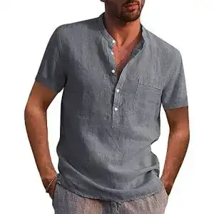Leinenhemd herren audate herren freizeithemd kurzarm