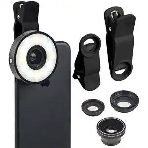 Makro objektiv handy somikon videoleuchte 4in1 vorsatz linsen