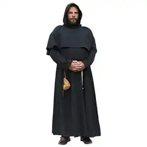 Moenchskutte battle merchant mit kapuze und kordel in schwarz