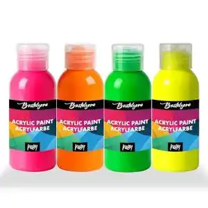 Neonfarben bastelzone neon acrylfarben set 4 farben je 100 ml