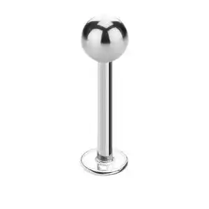 Piercing treuheld 12mm x 10mm labret kugel 25mm