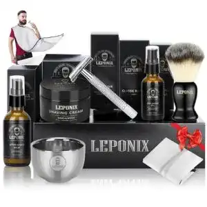 Rasierhobel set leponix nassrasierer herren bartpflege set