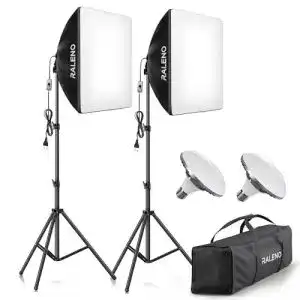 Softbox set raleno softboxen 2 x 50 w led softbox fotostudio