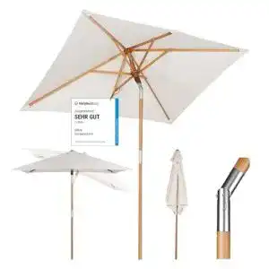 Sonnenschirm 200 cm sekey 200 x 150 cm rechteckig holz