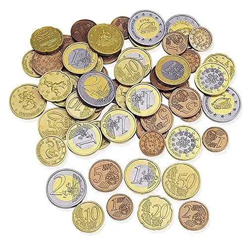 Spielgeld Learning Resources Set mit Euro-Münzen, 100 Stück