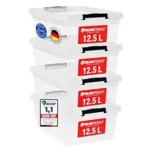 Stapelboxen athlon tools 4x 12 5 l mit deckel