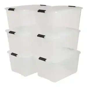 Stapelboxen iris ohyama aufbewahrungsbox mit deckel 45l 6er