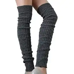 Stulpen sc struempfe damen woll extra lang anthrazit one size