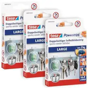 Tesa powerstrips tesa powerstrips large im 3er pack doppelseitige
