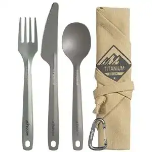 Titan besteck boloni campingbesteck titan bestecksets 3 teilig