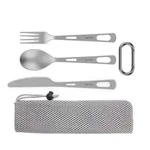 Titan besteck outxe titanium camping utensilien set 3 stueck