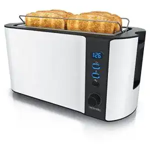 Toaster weiss arendo edelstahl toaster langschlitz 4 scheiben