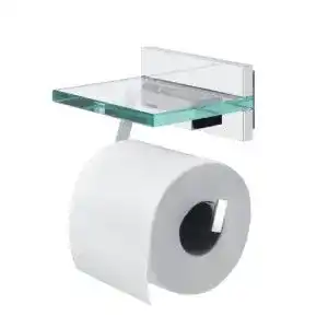 Toilettenpapierhalter tiger safira mit praktischer glas ablage
