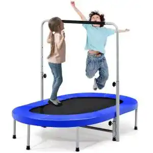 Trampolin oval gymax klappbares trampolin fuer 2 personen