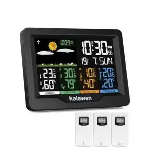 Wetterstation mit 3 aussensensoren kalawen innen und aussen