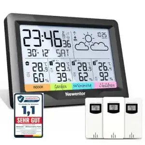 Wetterstation mit 3 aussensensoren newentor wetterstation funk