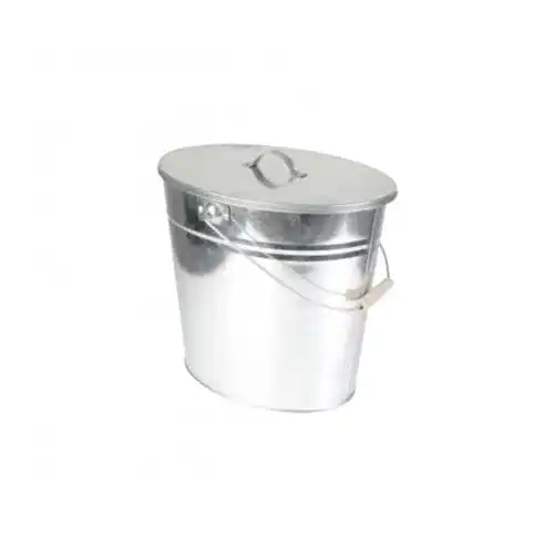 Ascheeimer Kamino Flam Zink mit Deckel für Kamin und Grill