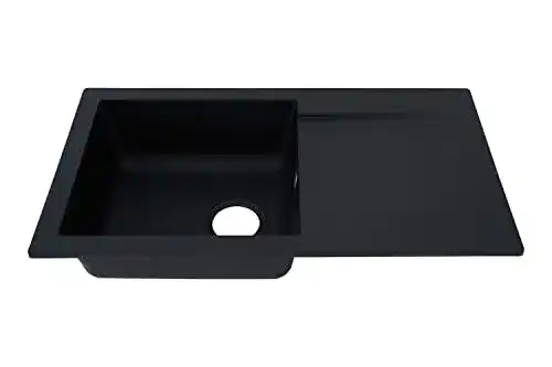 Granitspüle Respekta Denver aus Mineralite-Verbundstoff in Schwarz