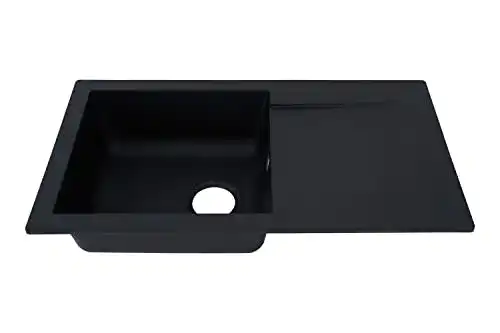 Granitspüle Respekta Denver aus Mineralite-Verbundstoff in Schwarz