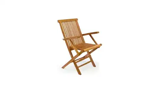 Gartenstuhl aus Teakholz von Divero – Klappstuhl für Terrasse und Balkon