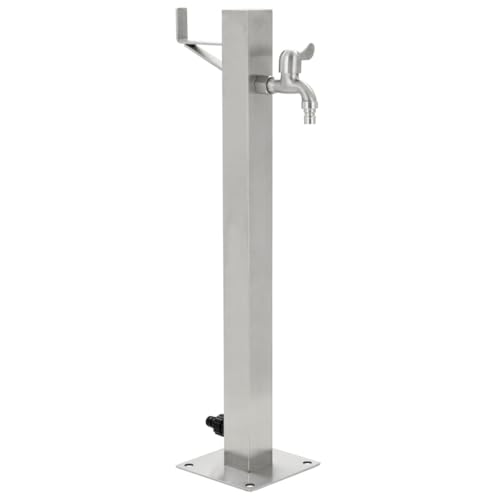 Wasserzapfsäule Edelstahl vidaXL 65 cm für Garten und Außenbereich