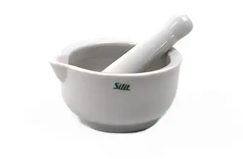 Mörser Silit mit Stößel, 10 cm, aus Porzellan