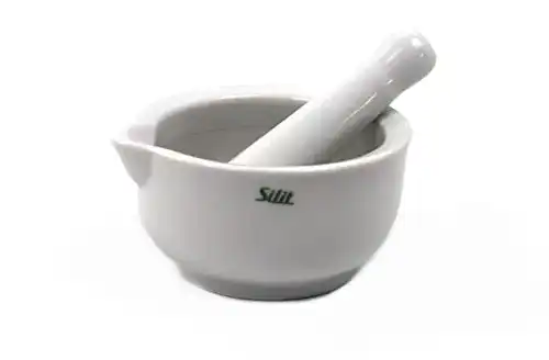 Mörser Silit mit Stößel, 10 cm, aus Porzellan