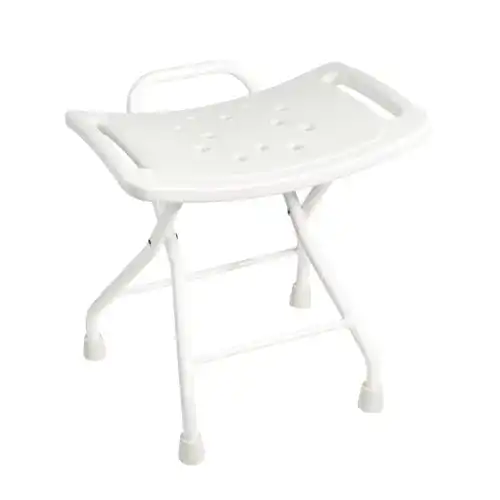 Klappbarer Duschhocker von Medosan aus Aluminium in Weiß