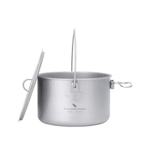 Camping-Topf iBasingo 1,3L Titan Hängetopf für Outdoor-Kochen