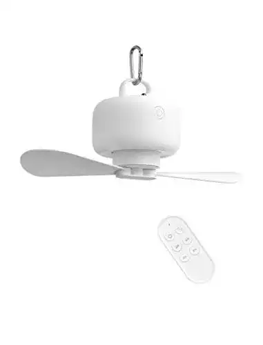 Mobiler Deckenventilator JISULIFE mit 8000mAh Akku für Camping