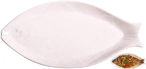 Fischteller Doitool 16 Zoll Oval aus Keramik für Servieren von Fischgerichten
