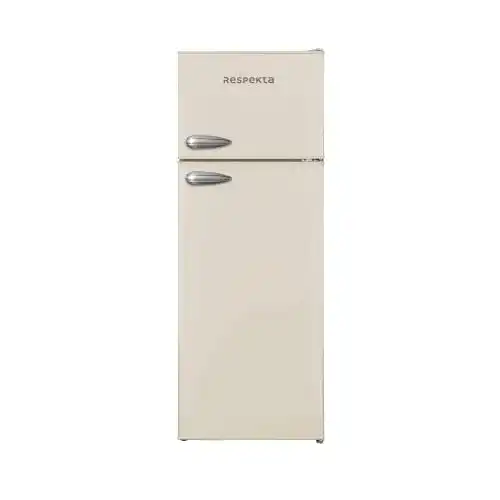 Retro Kühlschrank Respekta mit Gefrierfach in Creme, 145 x 54 cm