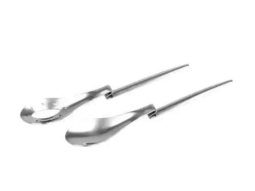 Salatbesteck CHG 3377-00 mit Knick, ca. 27,5 cm, Edelstahl, Silber