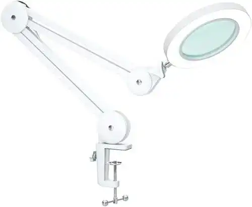 Lupenleuchte Beyamz LED mit 5 Dioptrien, Arbeitsplatzlampe mit Licht