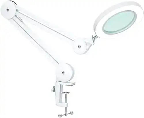 Lupenleuchte Beyamz LED mit 5 Dioptrien, Arbeitsplatzlampe mit Licht