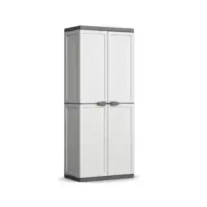Kunststoffschrank Keter Kis Jolly hoch, 1 Stück, weiß/grau