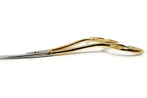 Stickschere von Madeira, vergoldet, 10 cm, 2-fach gebogen