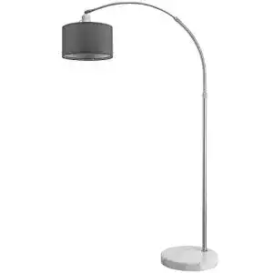 Bogenlampe mit Stoffschirm und Marmorfuß, höhenverstellbar 150-175 cm