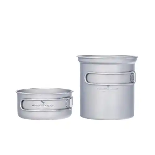 Camping Kochgeschirr Set aus Titan von iBasingo