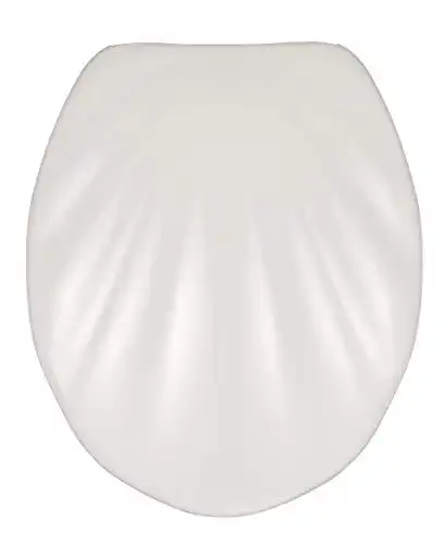 Wenko WC-Sitz Muschel, hygienischer Toilettensitz mit Absenkautomatik