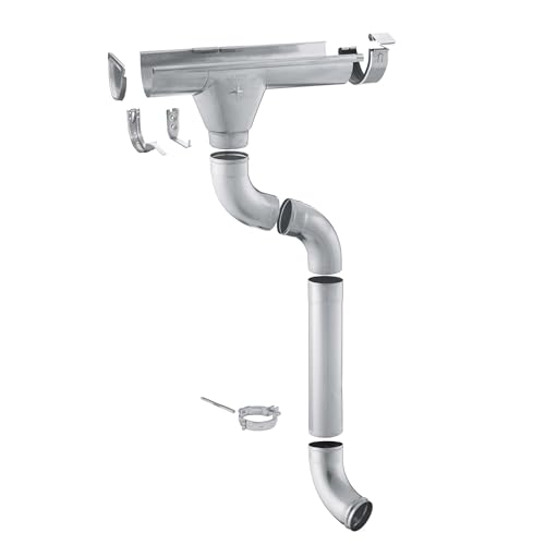 Zambelli Zink Dachrinne Komplettset 6m für Häuser, RG 333, Silber
