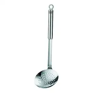 Schaumlöffel Rösle flach grob gelocht aus Edelstahl, 37 cm
