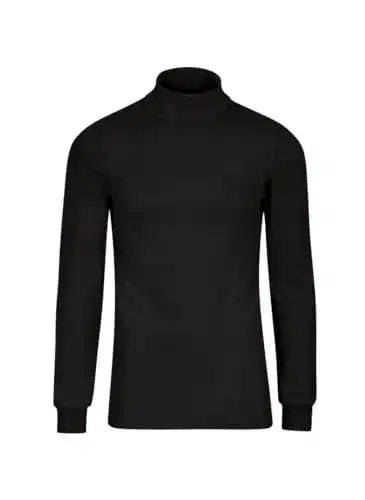 Trigema Herren Rollkragenpullover aus 100% Baumwolle, Schwarz, X-Large