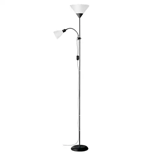 Deckenfluter Brilliant Lampe Spari mit Lesearm in schwarz/weiß