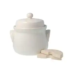 Gärtopf PureNature Rumtopf mit Stein, cremefarben, 2 Liter