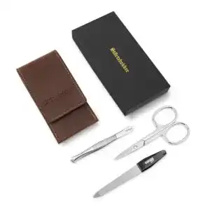 Nagelpflegeset Störtebekker aus Edelstahl mit Echtleder Etui