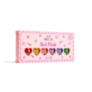 Peel-off-Nagellack Miss Nella 5er Set in Blau, Lila, Rosa, Gelb und Grün