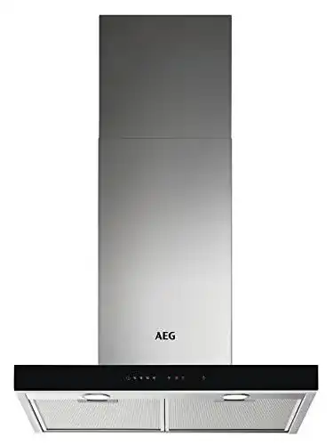 AEG Dunstabzugshaube DBE5660HB mit Glas und Kamin-Design
